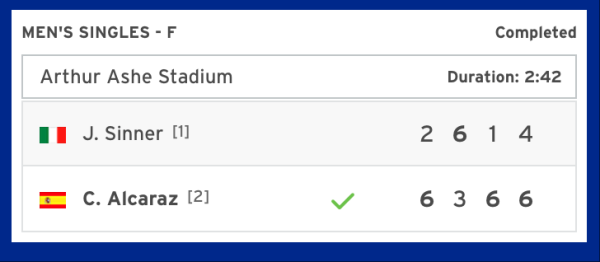 鑫东财配资 阿尔卡拉斯笑傲又一次“辛卡决” 再夺美网冠军并重返世界第一